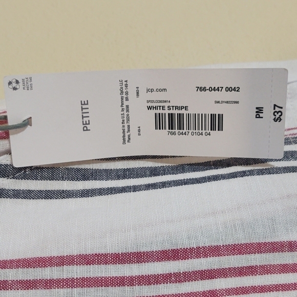 Liz Claiborne Linen White Stripe Pants NWT - Picture 4 of 7